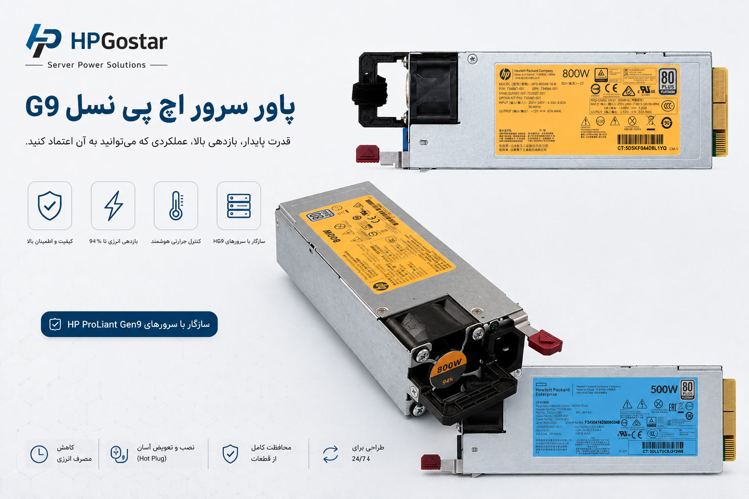 انواع پاور سرور اچ پی 500 وات تا 2200 وات